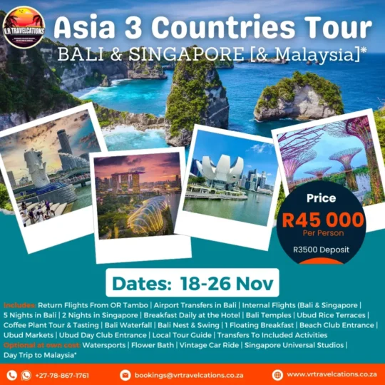 Asia 3 Countries Tour | BALI & SINGAPORE [& Malaysia]*